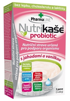 Nutrikaša probiotic s jahodami a vanilkou 3x60 g