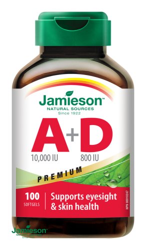 Jamieson Vitamín A a D Premium 10000 IU/ 800 IU 100 cps