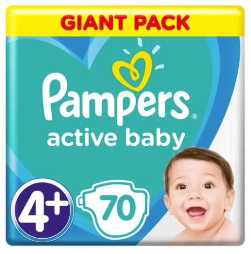 Pampers Active Baby S4+ 70ks, 10-15kg