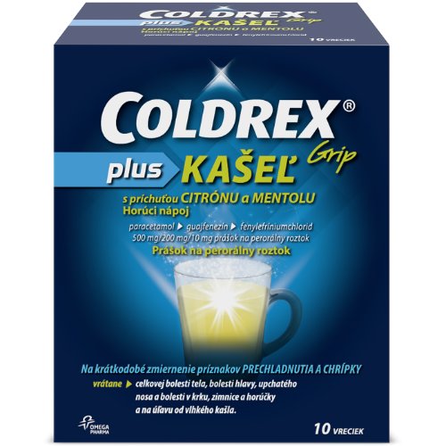 Coldrex Grip plus KAŠEĽ citrón/mentol 10ks