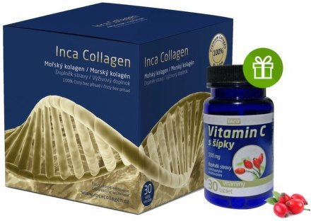 Inca Collagen 30 vrecúšok + Vitamín C so šípkami 30 tbl