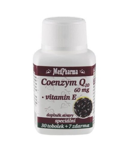 MedPharma Koenzým Q10 60mg + Vitamín E 30+7 cps zadarmo