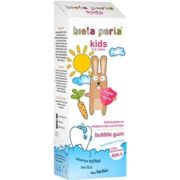 Biela perla Detská zubná pasta kids bubble gum, 3 – 6 rokov, 50 ml