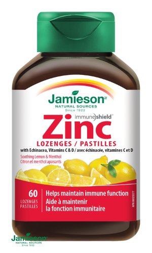 JAMIESON Zinok s vitamínmi C a D3 pastilky s príchuťou citróna 60 tbl