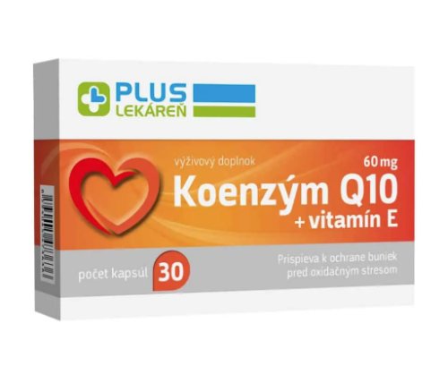 Plus Lekáreň Koenzým Q10 60 mg + Vitamín E 30 cps