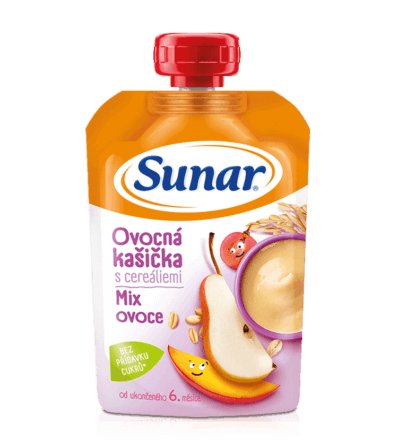 Sunar Ovocná kašička s cereáliami Mix ovocia 120g