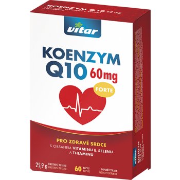 VITAR Koenzým Q10 60 mg s obsahom vitamínu E, selénu a tiamínu 60 cps