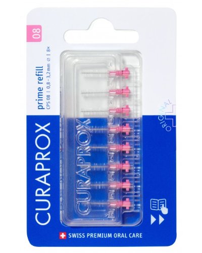 CURAPROX CPS 08 prime refill ružová medzizubné kefky bez držiaka 1x8 ks