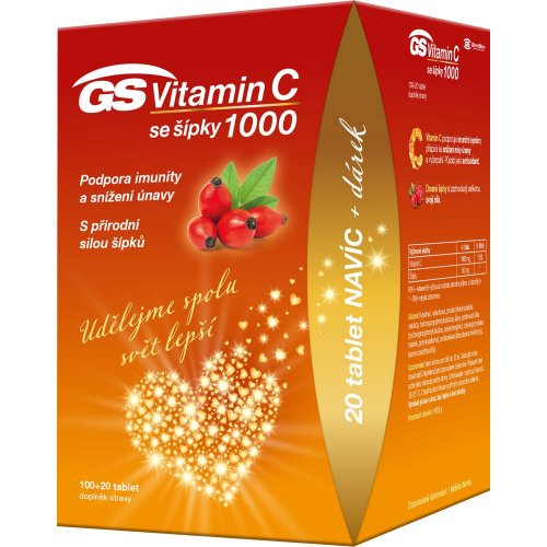 GS Vitamín C 1000 so šípkami, 100 + 20 tbl - darček 2021