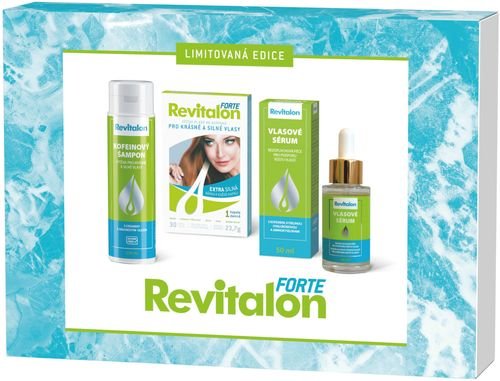 Revitalon BOX Revitalon 30cps + Kofeínový šampón 250ml + Vlasové sérum 50ml