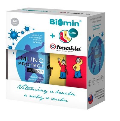 Biomin Imuno protect junior 60 kapsúl + DARČEK detské ponožky Fusakle