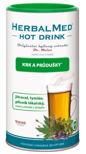 HERBALMED HOT DRINK kašeľ a priedušky-Dr.Weiss 180 g