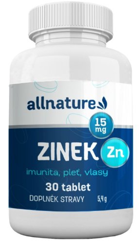 Allnature Zinek 15 mg 30 tbl