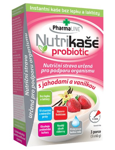 Nutrikaša probiotic s jahodami a vanilkou 3x60 g