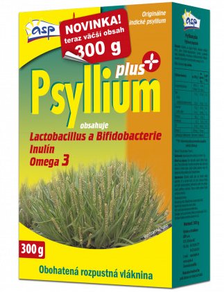 asp Psyllium PLUS rozpustná vláknina, s laktobacilmi a bifidobaktériami, 300 g
