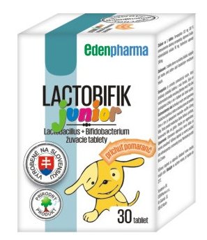 EDENPharma LACTOBIFIK junior žuvacie tablety, príchuť pomaranč 30 ks