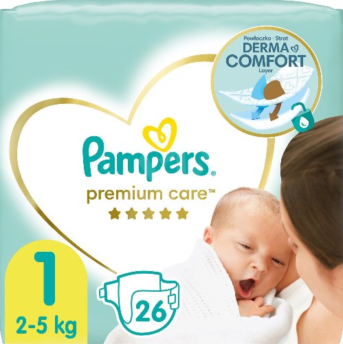Pampers Premium Care S1 26ks, 2-5kg