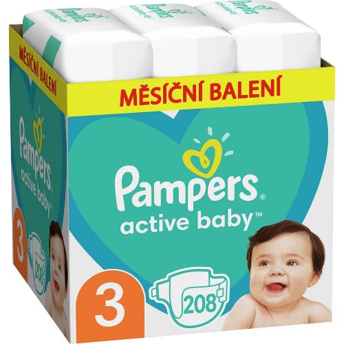 Pampers Active Baby Plienky jednorázové 3 (6-10 kg) 208 ks