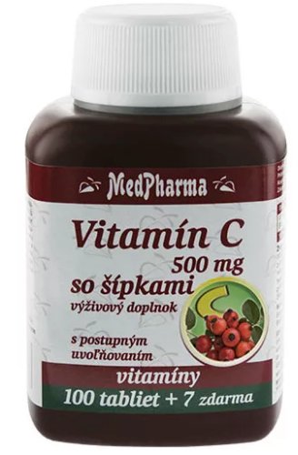 MedPharma Vitamín C 500mg so šípkami 100+7tbl zadarmo