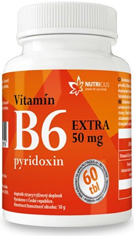 Nutricius vitamín B6 EXTRA - pyridoxín 50 mg 60 tbl