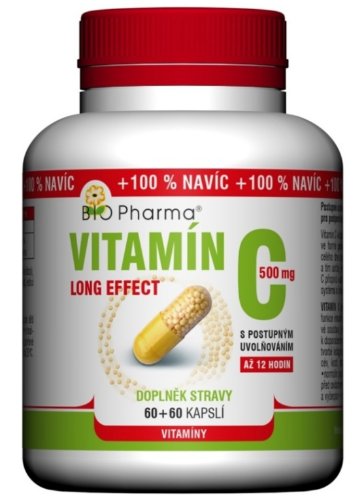 BIO Pharma Vitamín C 500mg Long Effect 60+60cps