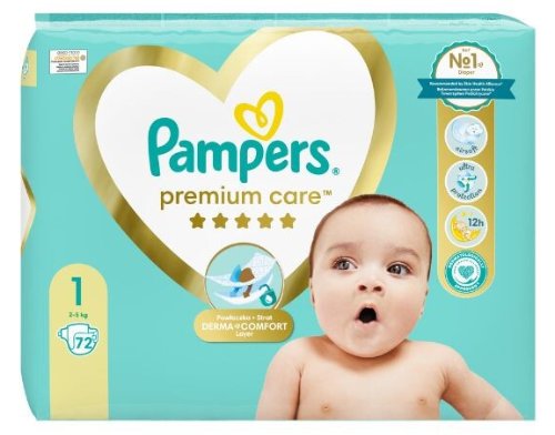 Pampers Premium Care S1 72ks, 2-5kg