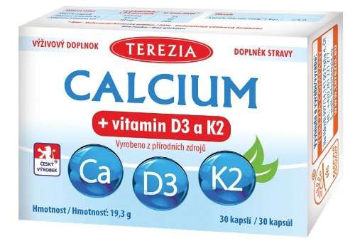 Terezia Calcium + vitamín D3 a K2 30 cps