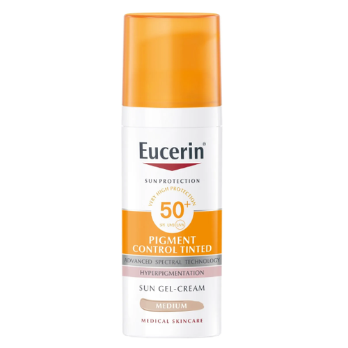 Eucerin Sun Emulzia na opaľovanie na tvár s depigmentačným účinkom PIGMENT CONTROL (stredne tmavá) SPF 50+ 50 ml