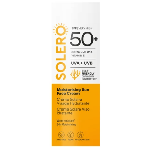 SOLERO Hydratačný opaľovací krém na tvár SPF50+ 50 ml
