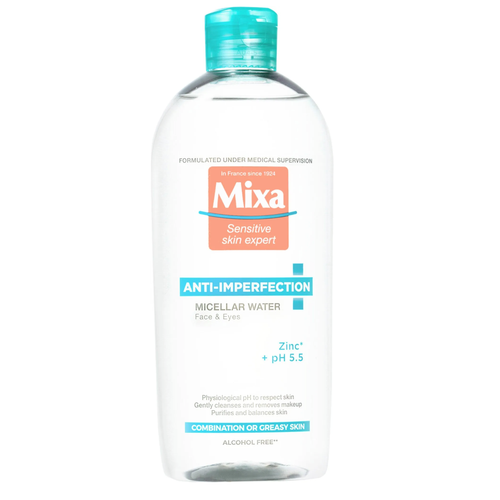 Mixa Anti-Imperfection micelárna voda na zmiešanú až mastnú citlivú pleť 400 ml