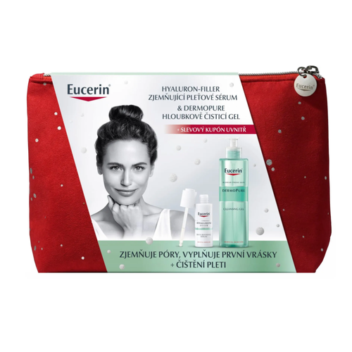 Eucerin Vianoce HYALURON-FILLER Zjemňujúce pleťové sérum + DERMOPURE Hĺbkovo čiastiaci gél