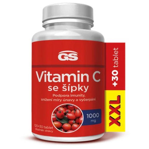GS Vitamin C1000 se šipkami XXL 120 + 30 tablet