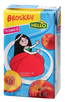 HELLO MINI DŽÚS ovocný nápoj, príchuť broskyňa 250 ml