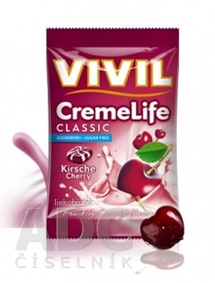 VIVIL Bonbons Creme Life Classic drops s višňovo-smotanovou príchuťou, bez cukru 110 g